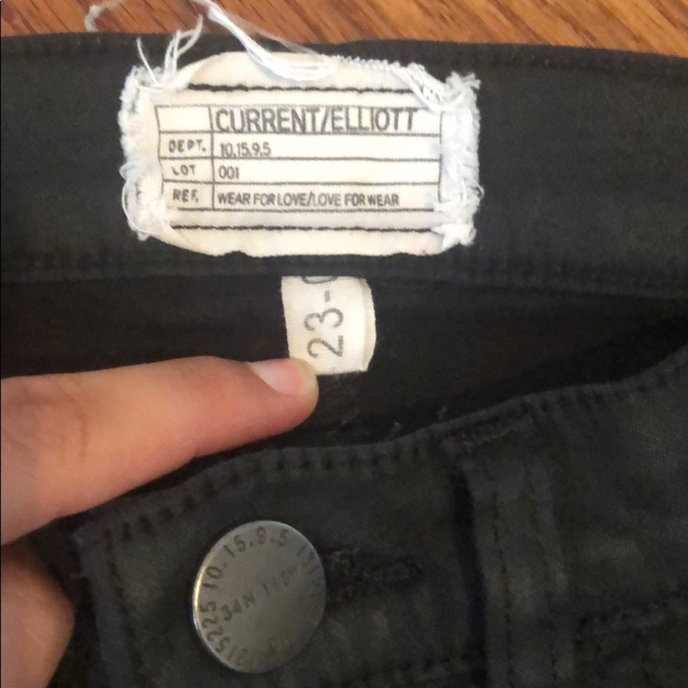 Used current Elliot coated black denim